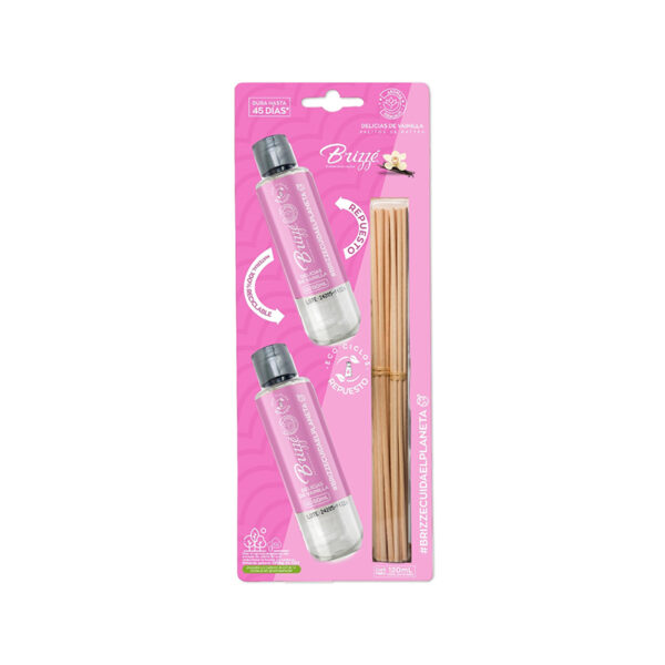 Ambientador Brizze Duo Delicias de Vainilla Repuesto 2 x 60 ml x 120 ml