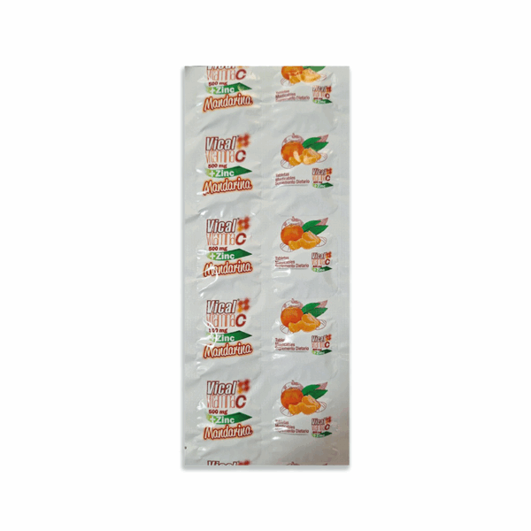 Vitamina C Vical Mandarina  Zing x 10 Tabletas