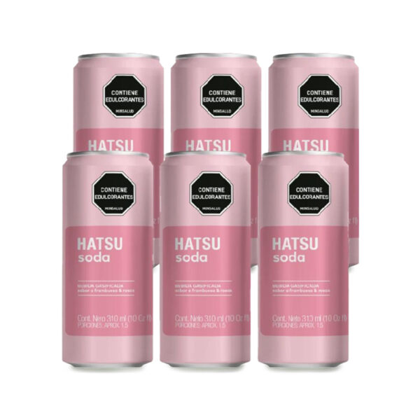 Soda Hatsu Frambuesa Lata 6 x 310 ml x 1860 ml