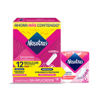 Oftampon Nosotras Sin Aplicador Regular x 12 Unidades
