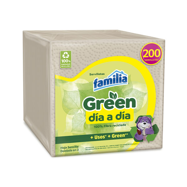 Servilleta Familia Green Dia A Dia x 200 Unidades