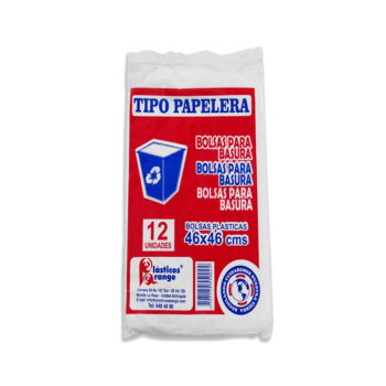 Bolsas Basura Tipo Papelera Blanca Plasticos Arango 46 x 46  X12 Unidades