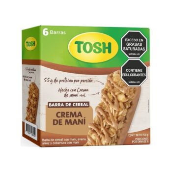 Tosh Barra de Cereal Crema Mani 6 x 25 gr x 150 gr