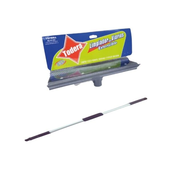 Limpiador de Vidrios Metalico Extensible Todera por 1 Unidad