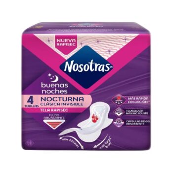 Toalla Nosotras Buenas Noches Invisible x 4 Unidades