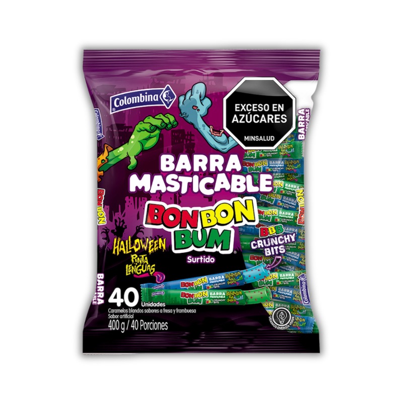 Bombombum Barra Crounchy Halloween x 400 gr